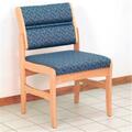 Wooden Mallet Valley Armless Guest Chair in Light Oak - Leaf Blue DW4-1DLOLB